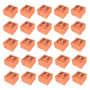 Halloween Treat Boxes, Hallowen Cardboard Gift Box, Window Tricks or Treat Paper Gift Container for Cookie Goodie Candy Sweet Party Favors (Orange/25 Pcs) 4.02x4.02x2.52"