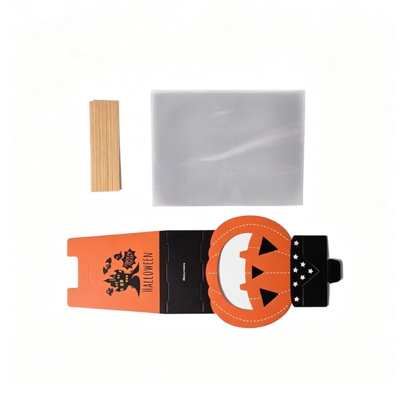 Halloween Treat Boxes with Pumpkin Face Shape Gift Container for Cookie Goodie Candy Sweet Party Favors Orange