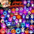 thumbnail image 1 of Halloween Treats 50Pcs LED Ring Light Up Rings Glow in The Dark Halloween Party Favors for Kid LED Flash Rings Non Candy Gift Bag Fillers, 1 of 7