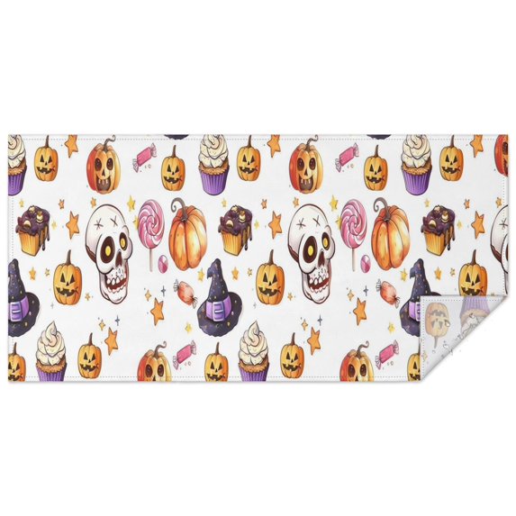 Halloween Treats Pattern Rectangle Tablecloth 60"x120",Waterproof Polyester Rectangle Table Cloth, Wipeable Spillproof Polyester Tablecloth for Dining, Camping, Indoor and Outdoor