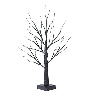 Halloween Tree Decoration LED Purple Tree Light White Birch Tree Light Creative Room Ghost Festival Layout Light Battery Powered Timed Desktop Tree