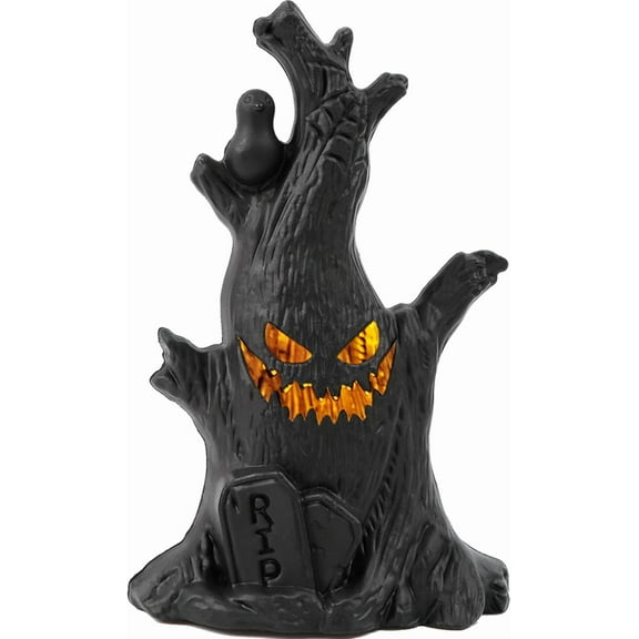 Halloween Tree, Scary Halloween Decorations, Halloween Tree Night Light, Fall Tiered Tray Decor Tree Lights Indoor, Fall Decorations for Home, Halloween Village Statue Haunted House