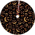 thumbnail image 1 of Halloween Tree Skirt 36Inch Pumpkin Smile Face Halloween Christmas Tree Decorations Black Tree Skirt for Fall Holiday Party Home Decor, 1 of 6