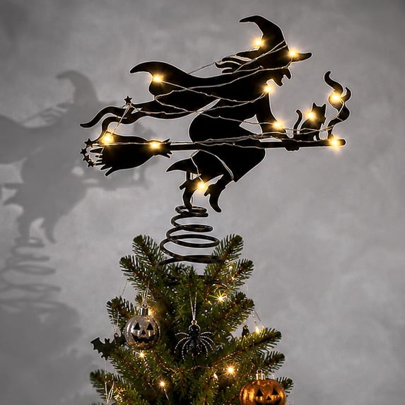 Halloween Tree Topper Decoration, Party Favors with LED Lights | Gothic Tree Topper for Thanksgiving Fall Treetop B
