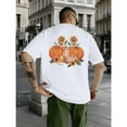 thumbnail image 1 of Halloween Trendy Autumn Pumpkin Tee Sunflower Fall Design T Shirt Short Sleeve Graphic Tees Tops White S-5XL, 1 of 4
