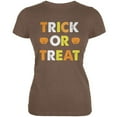 thumbnail image 1 of Halloween Trick Or Treat Heather Brown Juniors Soft T-Shirt - Large, 1 of 1
