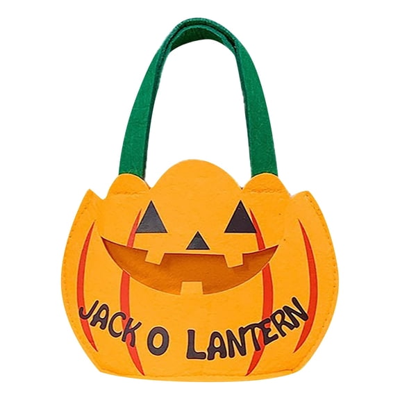 Halloween Trick Or Treat Pumpkin Candy Bag, Durable Material, Reusable Pouch for Kids, Outdoor Party Decor