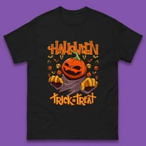 Halloween Trick Or Treat Pumpkin Character Halloween Scary Evil Pumpkin Mens Tee Top