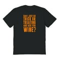 thumbnail image 1 of Halloween Trick Or Treating For Wine Graphic Black Men's Cotton T-Shirt, 1 of 1