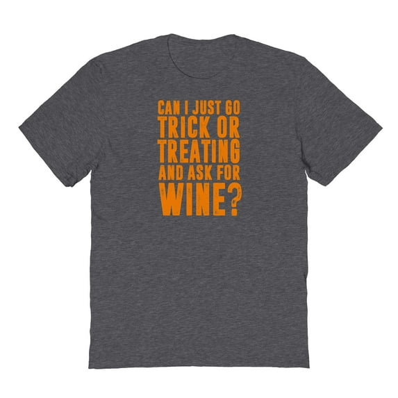 Halloween Trick Or Treating For Wine Graphic Dark Heather Men's Cotton T-Shirt