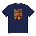 thumbnail image 1 of Halloween Trick Or Treating For Wine Graphic Navy Men's Cotton T-Shirt, 1 of 1