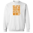 thumbnail image 1 of Halloween Trick Or Treating For Wine Graphic White Men's Cotton Pullover Sweatshirt, 1 of 1