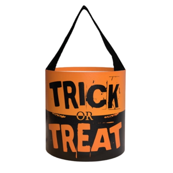 Halloween Trick or Treat Bags 9.8 x 11.8 inches Orange Pumpkin Buckets Reusable Goody Candy Bucket for Kids Trick or Treating, Halloween Birthday Party Favor Supplies
