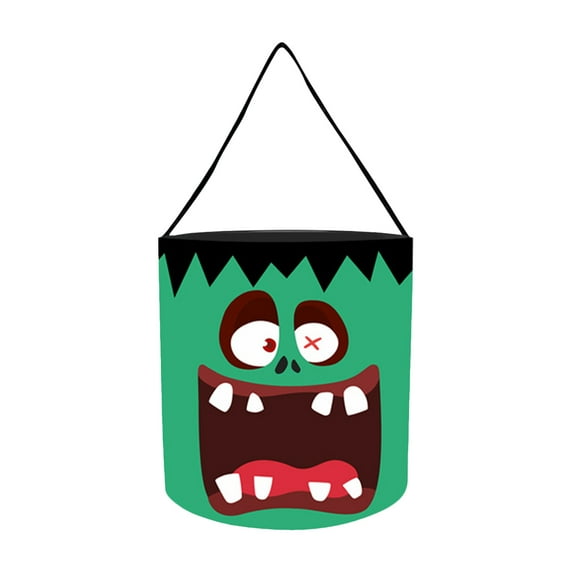 Halloween Trick or Treat Bags Gift Bags LED Light Candy Bags Storage Bag Pumpkin Bucket Multipurpose Reusable Goody Bucket for Teens,Halloween Birthday Party Favor Supplies (With Lights)