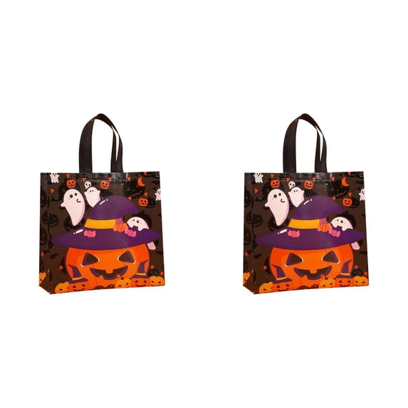 Halloween Trick Or Treat Bags,Multifunctional Non-Woven Tote Bags with Handles,Reusable Halloween Bags,14.17X13.77 Inch Reusable Halloween Trick Or Treat Tote Bags for Party Favors Supplies