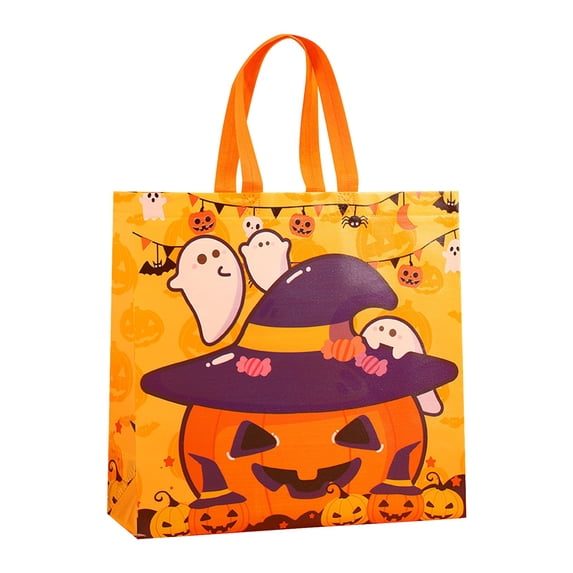 Halloween Trick Or Treat Bags,Multifunctional Non-Woven Tote Bags with Handles,Reusable Halloween Bags,14.17X13.77 Inch Reusable Halloween Trick Or Treat Tote Bags for Party Favors Supplies