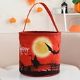 thumbnail image 1 of Halloween Trick or Treat Bucket,Halloween Candy Bucket with LED Light, LED Light Up Halloween Candy Bag for Kids Boys Girls, Reusable Canvas Large Halloween Party Baskets Bags, 1 of 5
