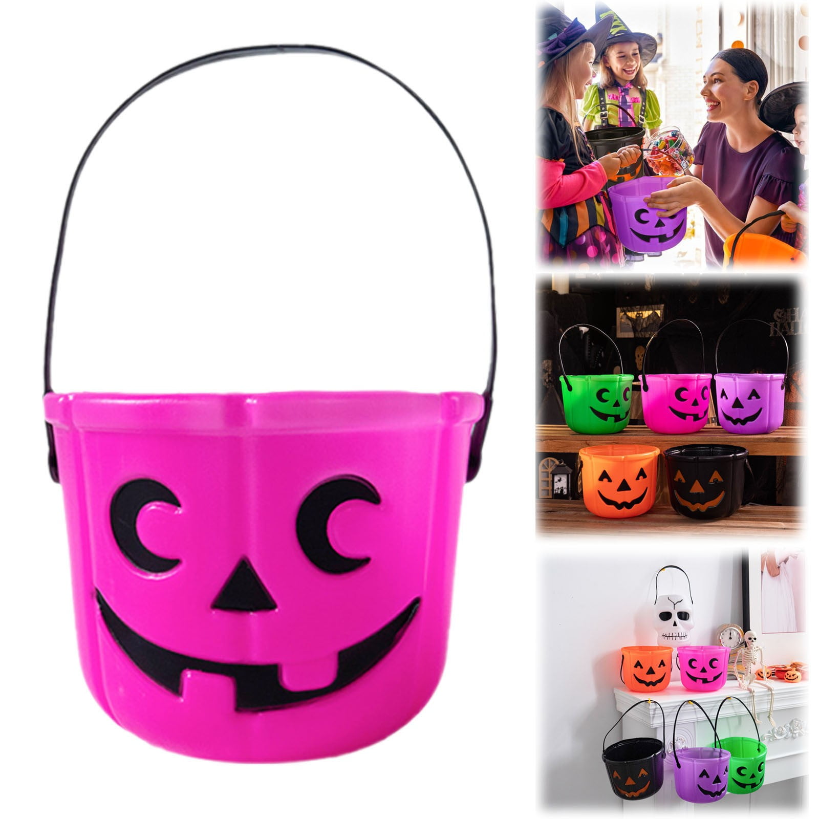 Yaomiao 4 Pcs Halloween Trick Or Treat Bucket For Kids Light Up Pumpkin Candy Bags Led Halloween Treating Baskets Reusable Goodie Gift Tote Bag For Party Favor Supplies Pink 2 thumbnail image