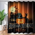 thumbnail image 1 of Halloween Trick or Treat Skull Shower Curtain, Funny Dance Skeleton Day of Death Gothic Bathroom Decor, Waterproof Fabric Polyester Curtain Set, with 12 Hooks 72 x 72 Black White, 1 of 6