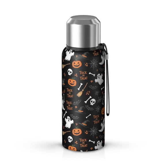 Halloween Trick or Treat Spooky Icons Insulated Coffee Thermos, Vacuum ...