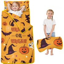 Halloween Trick or Treat Witchy Elements Toddler Nap Mats for Kids Preschool,50"x20" Sleeping Mat Bag or Kids,Toddler Sleeping Bag,Toddler Nap Mat or Daycare