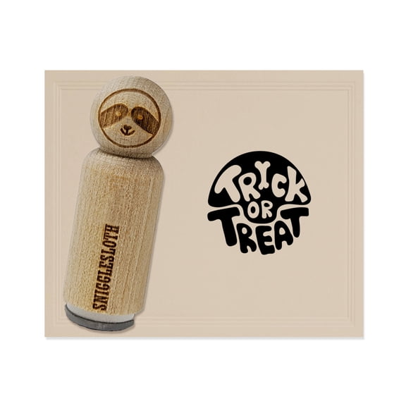 Halloween Trick of Treat Rubber Stamp for Scrapbooking Crafting Stamping - Small 3/4 Inch