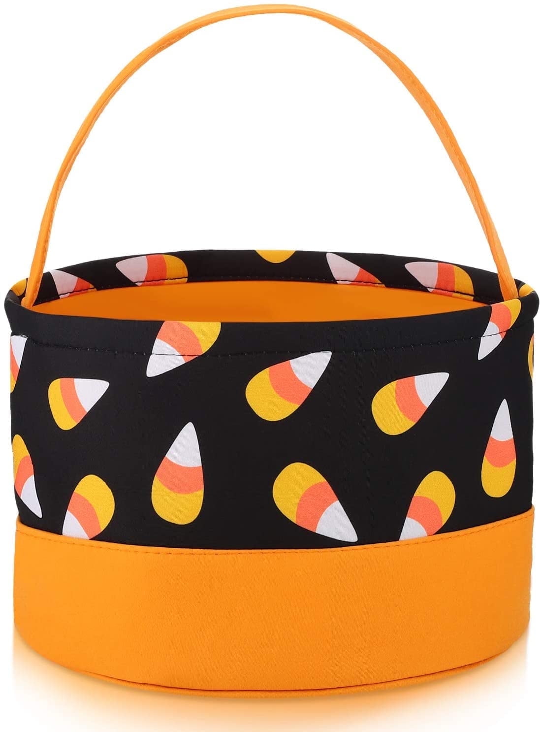 Halloween Trick or Treat Bags Halloween Candy Buckets Tote Bags Orange Black with Candy Corn Halloween Party Favor Bags for Halloween Supplies