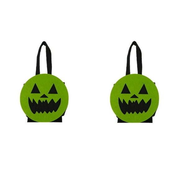 Halloween Trick or Treat Basket Handmade Candy Bags with 3D Plush Halloween Characters for Halloween Trick or Treat Grocery Shopping Party 2PC