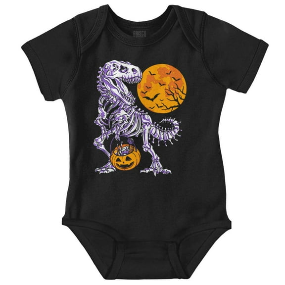 Halloween Trick or Treat Dino Bones Romper Boys or Girls Infant Baby Brisco Brands NB
