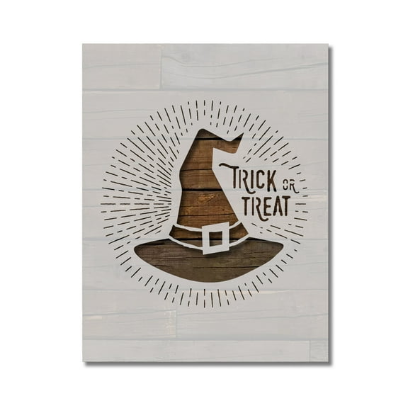 Halloween Trick or Treat Stencil Template Reusable 8.5 x 11 Inches for Painting on Walls, Wood, Arts and Crafts by Stencilville