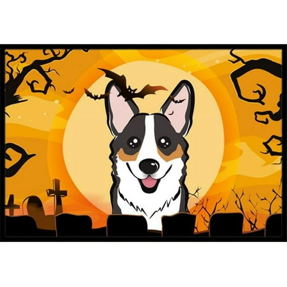 Halloween Tricolor Corgi Indoor & Outdoor Mat- 18 x 27 in.