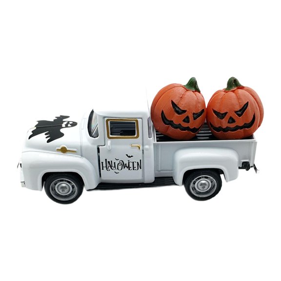 Halloween Truck Model Decor Alloy Construction for Tiered Tray and Kitchen Table Decorations
