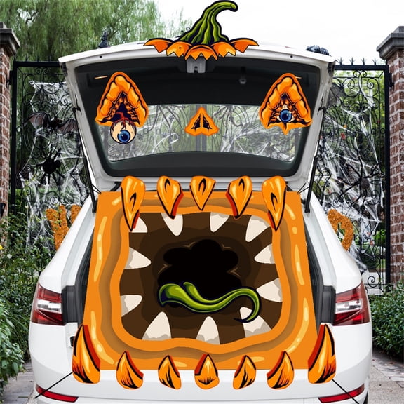 Halloween Trunk Decal Sticker Spooky Holiday Party Car Decor Prop for Trunk Show Tailgate Event Halloween Scene Display Gift
