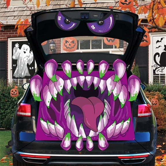 Halloween Trunk Decal Sticker Spooky Holiday Party Car Decor Prop for Trunk Show Tailgate Event Halloween Scene Display Gift