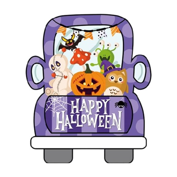 Halloween Trunk or Treat Backdrop for Car Rear Trunk, Hanging Party Scene Cloth for Holiday Photo Use and Display