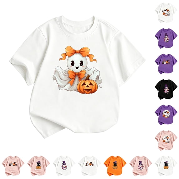 Halloween Tshirt for Tween Short Sleeve Graphic Tees Fall Tee Top 13-14 Years