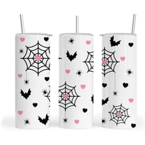 Halloween Tumbler 20Oz, Spider Tumbler with Lid, Straw, Brush and Non-Slip Base, Use like Water Bottle, Coffee Mug, Travel Mug, Wine Cup. Woman Gift, Stainless Steel Skinny Tumbler (SweetSpider)
