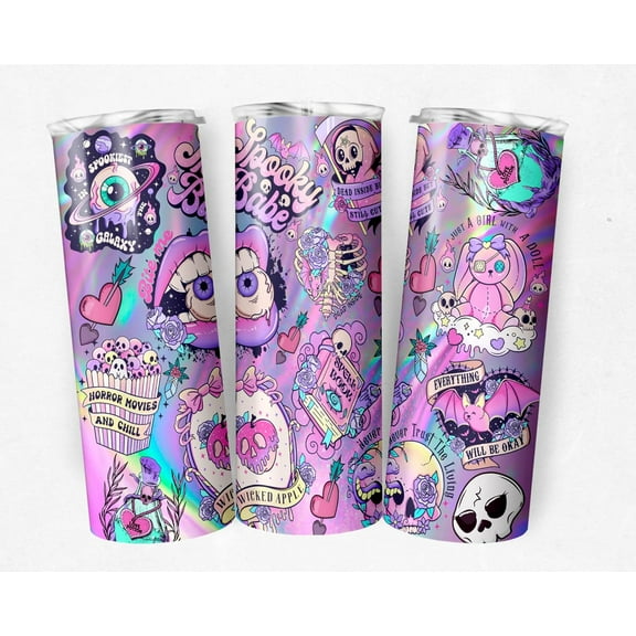 Halloween Tumbler 20oz For Women Men Adults, Halloween Decorations Gift Indoor Outdoor, Spooky Halloween Decor Gifts, Halloween Pastel Goth Stickers Tumbler Decoration Gift, Hallowen Mug Gift