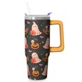 thumbnail image 1 of Halloween Tumbler 30 oz with Handle and Straw Pumpkin Ghost Travel Cup Halloween Holiday Gifts Insulated Bottle, 1 of 5