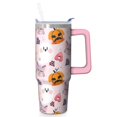 thumbnail image 1 of Halloween Tumbler 30 oz with Handle and Straw Spooky Ghost Skull Tumbler Halloween Gifts for Women Insulated Mug, 1 of 5