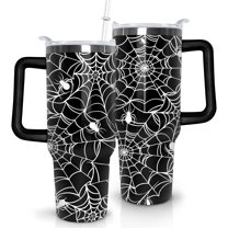 Halloween Tumbler 40 oz Halloween Tumblers with Handle and Straw Goth Gothic Stainless Steel Insulated Coffee Cups Mugs Halloween Gifts Stuff for Women Girls