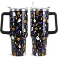 thumbnail image 1 of Halloween Tumbler 40 oz Pumpkin Ghost BatsTumbler Cute Goth Ghosts Leak Proof Cups Insulated Coffee Travel Mugs for Fall Gifts Halloween Decor (1PCS), 1 of 6