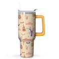 thumbnail image 1 of Halloween Tumbler 40 oz with Handle and Straw Haunted Ghost Witch Cup Halloween Holiday Gifts Travel Mug, 1 of 5