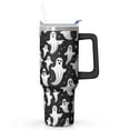 thumbnail image 1 of Halloween Tumbler 40 oz with Handle and Straw Spooky Ghost Cup Halloween Gifts for Women Travel Mug Insulated Bottle, 1 of 5