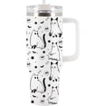 thumbnail image 1 of Halloween Tumbler 40Oz With Handle For Men, Women - Halloween Kitchen Decor, Funny Spooky Gift, Ghost Tumbler For Friend, Coworker - Spirit Halloween Cup, Fall Cup For Mom, Dad, Sister (Boo Cat), 1 of 1