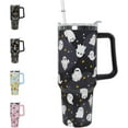 Halloween Tumbler 40oz Ghost Tumbler Cute Ghosts Cups Leak Proof