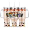 thumbnail image 1 of Halloween Tumbler with Handle Happy Halloween Gifts for Women Men - 40oz Halloween Tumbler with Lid and Straw - Halloween Present with Glost Pumpkin Spider Bat for kids, 1 of 6