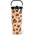 thumbnail image 1 of Halloween Tumbler with Lid and Straw 30oz,Black Cat Pumpkin Bat Vacuum Insulated Leak Proof Fall Tumbler,Goth Cute Spooky Gift Women Kids Teen Girls,Thanksgiving Accessories Stainless Steel Coffee Cup, 1 of 6