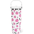 thumbnail image 1 of Halloween Tumbler with Lid and Straw 30oz,Fall Pink Pumpkin Bat Vacuum Insulated Leak Proof Tumbler,Goth Cute Spooky Gift Women Kids Teen Girls,Thanksgiving Accessories Stainless Steel Coffee Cup, 1 of 6