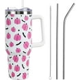 thumbnail image 1 of Halloween Tumbler with Lid and Straw 40oz,Fall Pink Pumpkin Bat Vacuum Insulated Leak Proof Tumbler,Goth Cute Spooky Gift Women Girls,Thanksgiving Accessories Stainless Steel Coffee Cup, 1 of 6